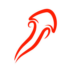 Abstract red design featuring flowing curves and shapes, ideal for backgrounds and artistic projects