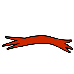 Abstract red ribbon flowing across a blank white background, symbolizing creativity and freedom