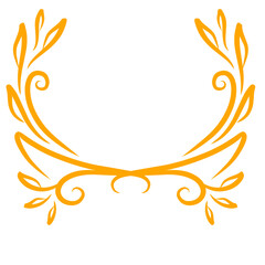 Elegant floral design with swirling leaves and decorative elements on a clean white background