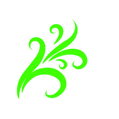 Vibrant green abstract design with flowing curves and shapes, suitable for creative projects and backgrounds