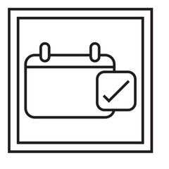 Calendar Checkmark Outline Icon, Appointment Confirmation Symbol Graphic