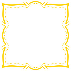Vibrant yellow decorative border design with dotted patterns for invitations, greeting cards, or artwork