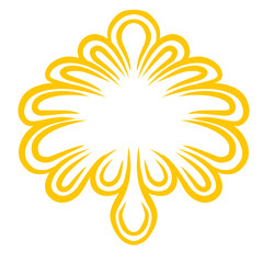 Vibrant yellow decorative design with intricate patterns, ideal for backgrounds or artistic projects