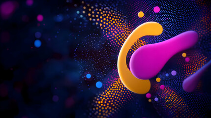 Abstract Geometric Shapes With Vibrant Colors On Dark Background