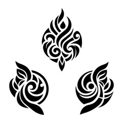 Tribal tattoo set design showcasing harmonious artistic beauty and intricate details