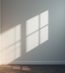 Fototapeta premium A pristine white door stands ajar, allowing soft, warm light to spill through the crack, illuminating the surrounding area with a gentle glow, creating an inviting atmosphere.