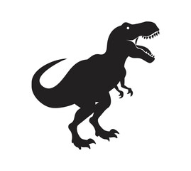 silhouette of dinosaur animal vector art illustration.