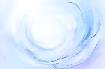 Fototapeta premium Dreamy soft blue vortex in watercolor texture, abstract swirl of light and clouds in gentle pastel tones for calming visual themes backgrounds