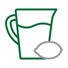 Lemonade Vector Line Dark Green Grey Icon Design