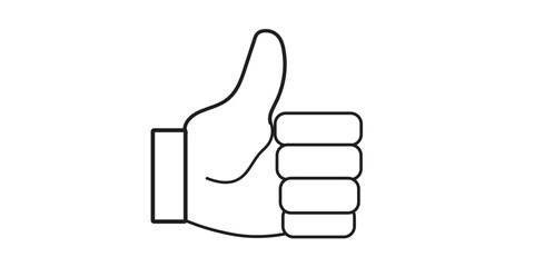 Thumbs up icon set, Black Thumb up icon on white background, Vector illustration.