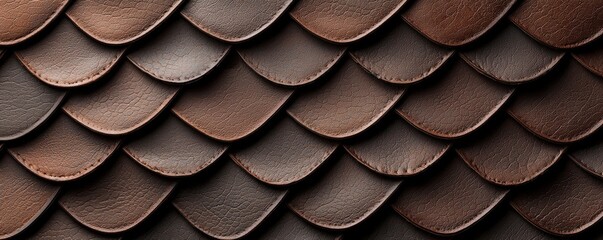 Obraz premium Detailed close-up of textured roofing shingles with varying shades of brown.