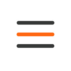 Obraz premium Hamburger menu icon in minimalist design on white background 