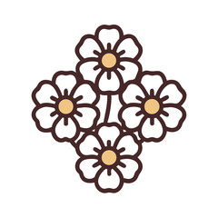 Cluster of Blossoming Flowers Icon Design