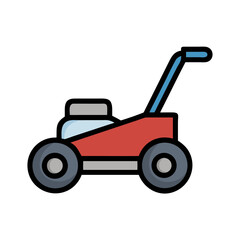 Lawn Mower with Rear Wheels Icon Design
