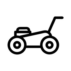 Lawn Mower with Rear Wheels Icon Design