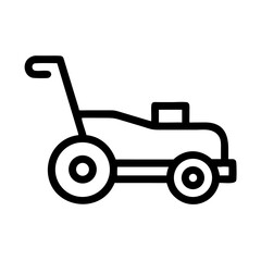 Lawn Mower with Rear Wheels Icon Design