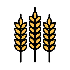 Wheat Stalks with Grain Heads Icon Design