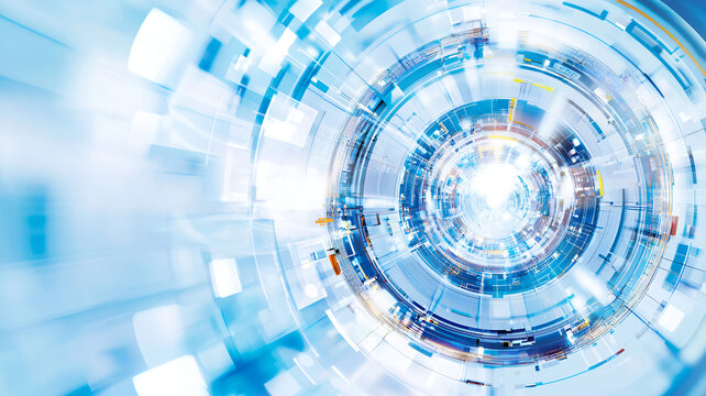 vibrant abstract background featuring circular pattern with dynamic lines and glowing elements, evoking sense of technology