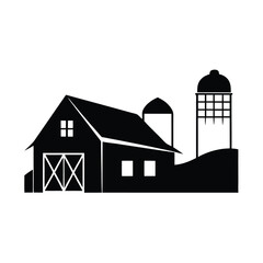 Barn Silo Clean Silhouette Vector