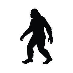 Bigfoot Walking Silhouette Vector