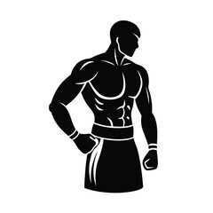 Fototapeta premium Boxer Belt Side View Minimal Vector