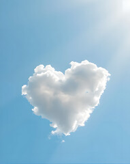 Heart-Shaped Cloud in Sunny Sky