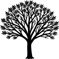 Obraz premium A palo-verde-tree-silhouette-vector-illustration 