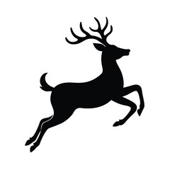 Deer Leaping Clean Silhouette Vector