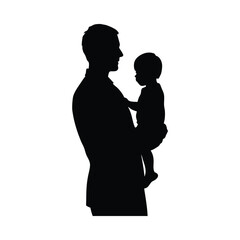 Father Child Silhouette Vector Art