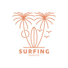  logo simple surfing vector icon symbol modern illustration design