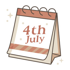 Calendar--4th-july-text-inside-it-on-white-background  