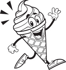 ice cream with hand drawn doodle silhouette vector, ice cream with hand drawn doodle logo vector, ice cream with hand drawn doodle vector illustration, Outline ice cream popsicle stick vector one line