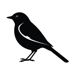 Nuthatch Silhouette Vector Art & Black And White Nuthatch Bird Illustration Design