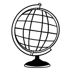 Obraz premium Globe with latitude and longitude lines a minimalist. 