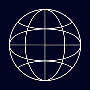 Globe with latitude and longitude lines a minimalist. 