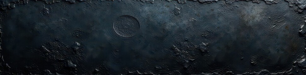 Fototapeta premium Black metallic surface, etched with deep grooves, etched, material, metal