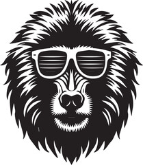 monkey head mascot, monkey head in sunglass silhouette vector, monkey head mascot vector illustration