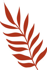 Rustic Burnt Orange Tropical Leaf Silhouette