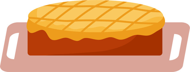 Honey-Glazed Cake on Rustic Rectangular Tray