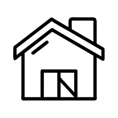 Farmhouse with Slanted Roof Icon Design