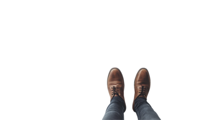 Brown Leather Shoes and Jeans - Stylish Footwear