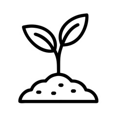 Sprouting Plant Emerging from Soil Icon Design