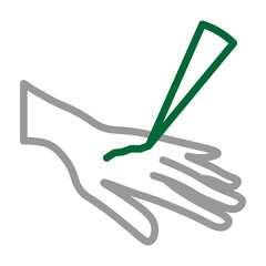 Henna Vector Line Dark Green Grey Icon Design