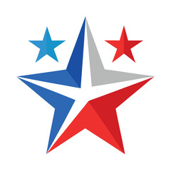 Obraz premium Shining-stars-in-red--white--and-blue-on-white background.