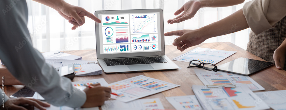 Poster business data dashboard provide brisk business intelligence analytic for marketing strategy planning