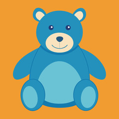 Obraz premium Stuffed animal illustration whit solid colour outline.