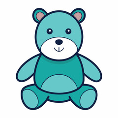 Fototapeta premium Stuffed animal illustration whit solid colour outline.