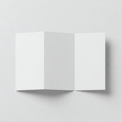 Fototapeta premium Blank Tri-Fold Brochure Mockup on White Background