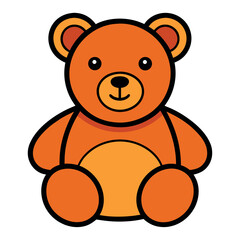 Fototapeta premium Teddy-bear-illustration-whit-solid-colour-outline 