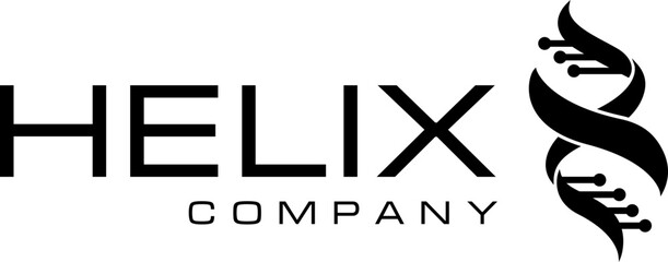 simple black silhouette spiral helix icon logo design © uno